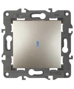 картинка Выключатель 1-кл. с подсветкой 10АХ-250В авт. клем шампань Elegance Эра от магазина Электротехника