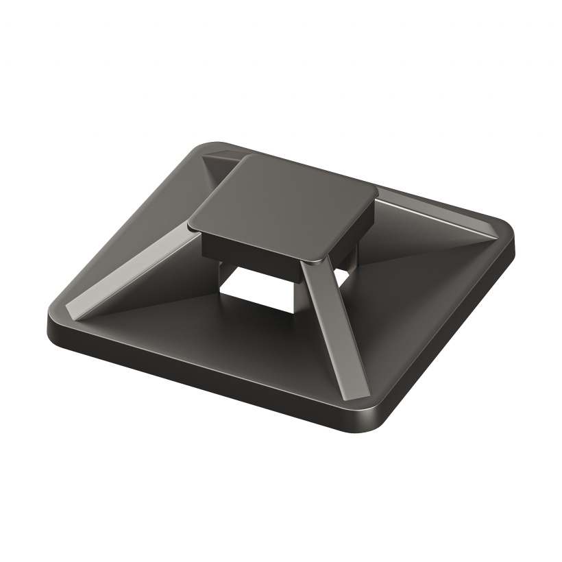 картинка Монтажная база двойная, черная, 25x25 (уп.100шт) от магазина Электротехника