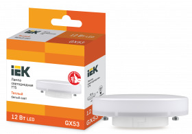 картинка Лампа LED 12Вт GX53 (1080lm) 3000К 230В Т75 "таблетка" IEK от магазина Электротехника