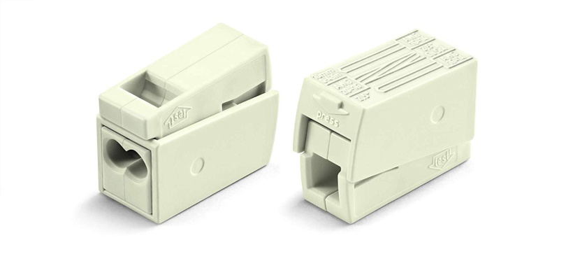 картинка Клемма 2-конт. 0,5-2,5мм2 для светильников, Cu Al, белый (100шт) WAGO !!! от магазина Электротехника