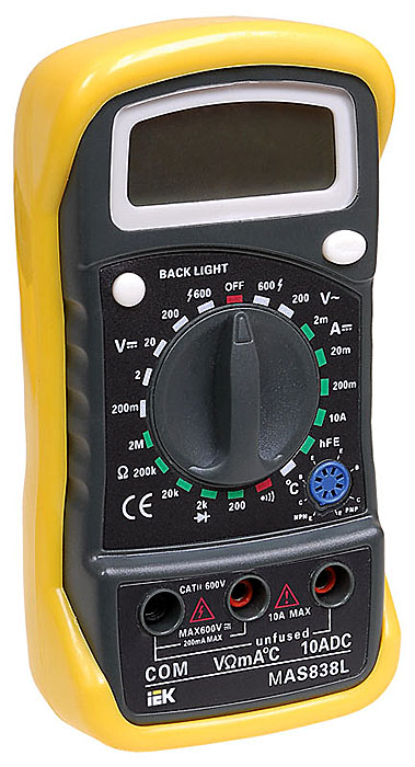 картинка Мультиметр цифровой Master MAS838L IEK от магазина Электротехника