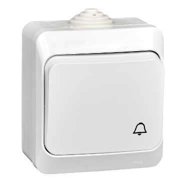 картинка Кнопка нажимная 1-кл. 10А ОУ IP44 белый ЭТЮД от магазина Электротехника