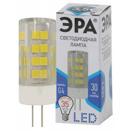 картинка Лампа LED  3.5Вт G4 (280lm) 4000K 220В "капсула" керамика ЭРА  от магазина Электротехника