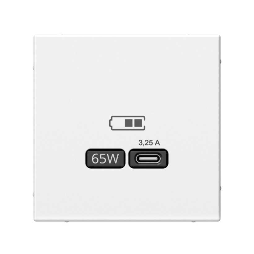 картинка Розетка USB Type-C 65Вт механизм белый ArtGallery от магазина Электротехника