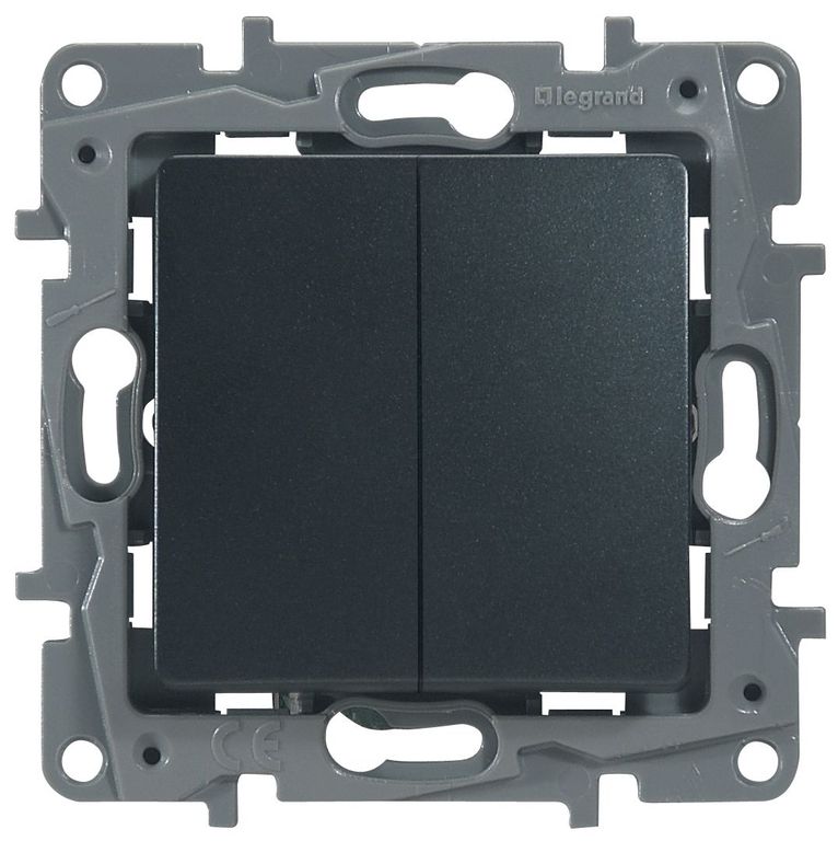 картинка Выключатель 2-кл. 10А СУ механизм антрацит Etika от магазина Электротехника