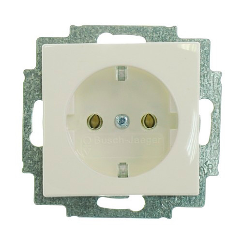 картинка Розетка 1-я 2P+E 16А СУ шторки механизм бежевый (кр упак 10шт) Basic 55 от магазина Электротехника