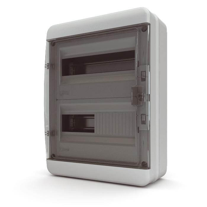 картинка Пластиковый распределительный щит BNK IP65 (24мод) прозрачная черная дверца Tekfor от магазина Электротехника