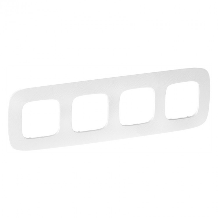 картинка Рамка 4-пост. универсальная Тиснение белое Valena ALLURE от магазина Электротехника
