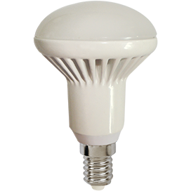 картинка Лампа LED R50  8Вт Е14 (720lm) 4200K 85х50 ребрист. алюм. Ecola от магазина Электротехника