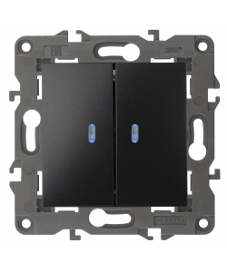 картинка Выключатель 2-кл. с подсветкой авт. клем антрацит Elegance Эра от магазина Электротехника