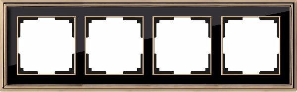 картинка Рамка 4- постовая золото/чёрный WERKEL от магазина Электротехника