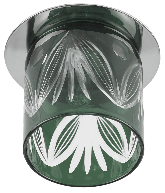 картинка Светильник G9 40Вт cтекл.стакан «ромб» хром/серо-зеленый ЭРА  от магазина Электротехника