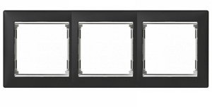 картинка Рамка 3-пост. черный/серебряный штрих  Valena Legrand от магазина Электротехника