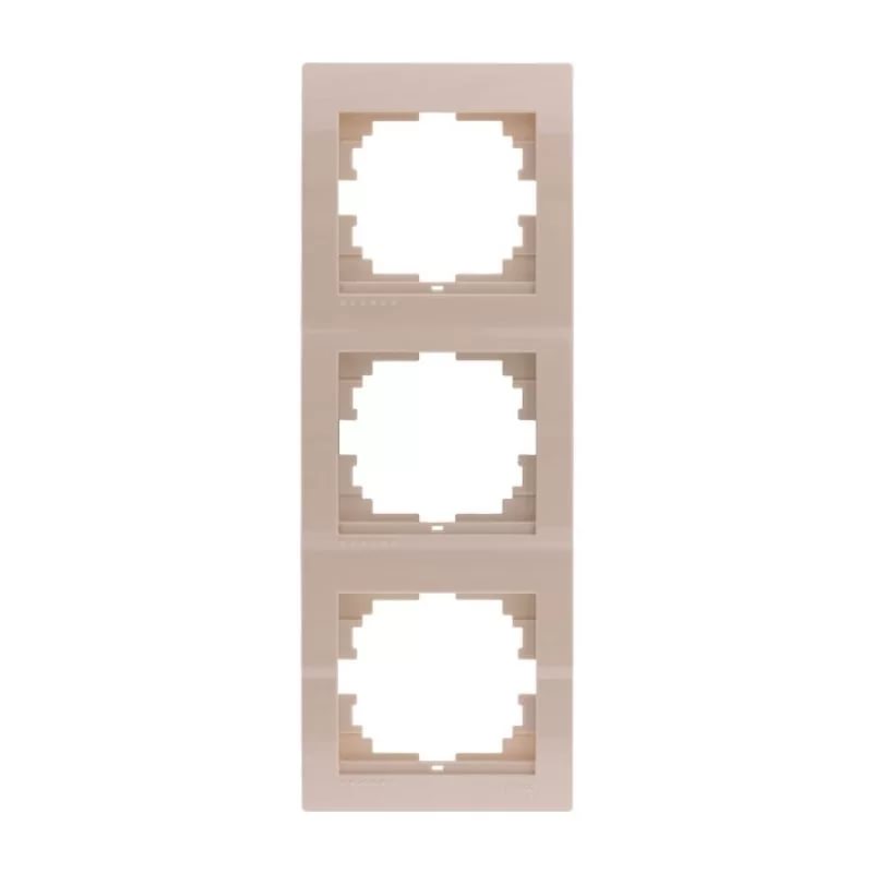 картинка Рамка 3-пост. вертикальная кремовый Mira Lezard !!! от магазина Электротехника