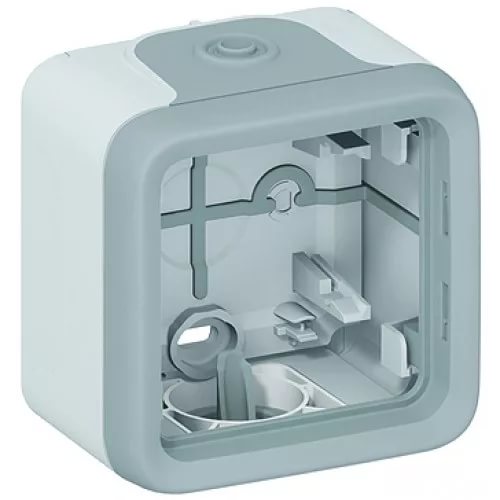 картинка Коробка (адаптер) для наружного монтажа 1-я серый IP 55 Plexo от магазина Электротехника