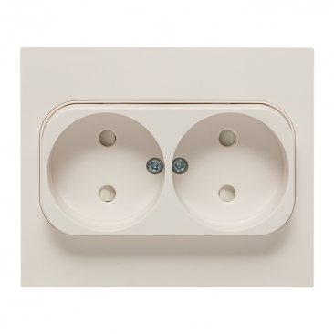 картинка Розетка 2-я 2P 10А СУ шторки в сборе белый Стокгольм от магазина Электротехника