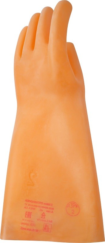 картинка Перчатки диэлектрические латексные бесшовные АЗРИЭЛЕКТРО класс 1 от магазина Электротехника