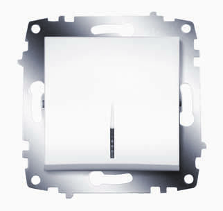 картинка Выключатель 1-кл. c подсветкой Белый(кр упак 12шт)Cosmo от магазина Электротехника