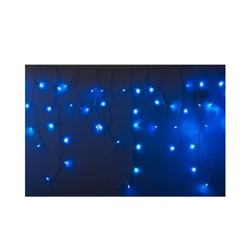 картинка Гирлянда "Айсикл" Бахрома 76 LED 2.4x0.6 Синий на белом проводе,230В IP65 NEON-NIGHT от магазина Электротехника