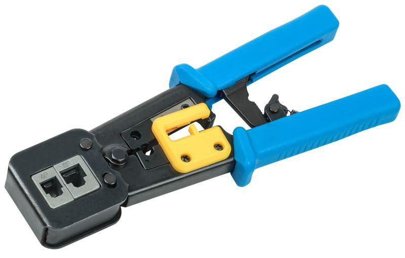 картинка Инструмент обжимной для RJ-45 RJ-12 с храповым механизмом ITK от магазина Электротехника