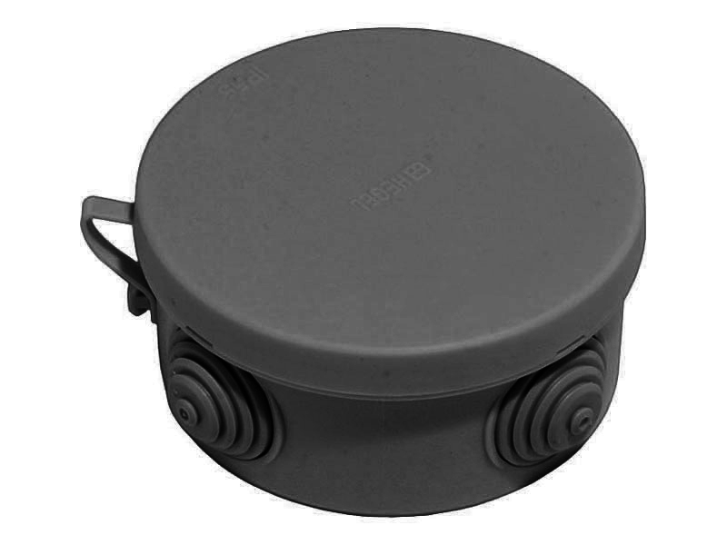 картинка Коробка распред. откр. уст.  85x40мм IP55 с гермоввод. черная (уп.=150шт.) HEGEL от магазина Электротехника