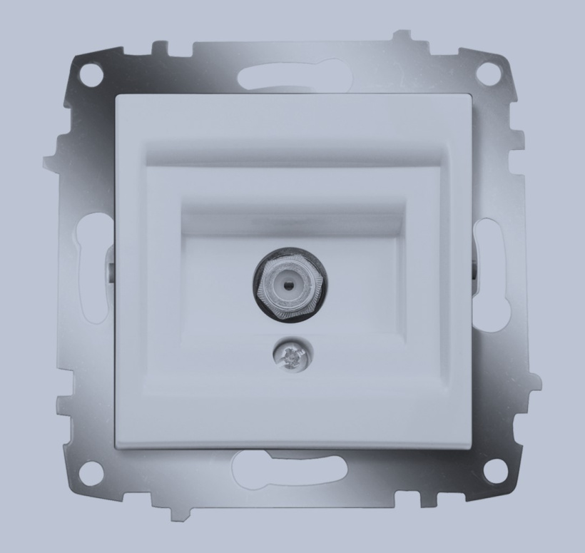 картинка Розетка спутниковая (F разъем)  алюминий(кр упак 12шт) Cosmo от магазина Электротехника