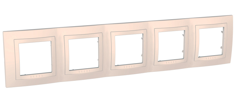 картинка Рамка 5- пост. с декоративным элементом бежевый Unica от магазина Электротехника