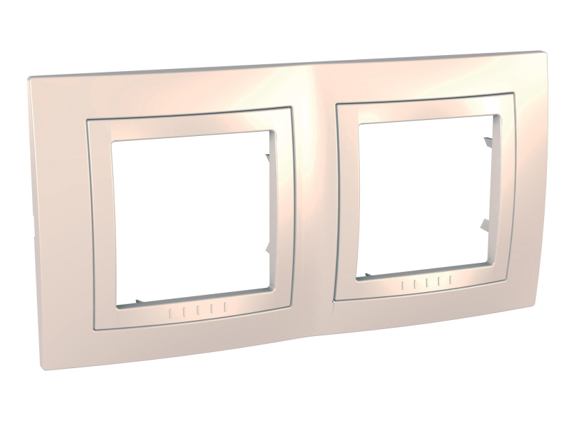 картинка Рамка 2- пост. с декоративным элементом бежевый Unica от магазина Электротехника