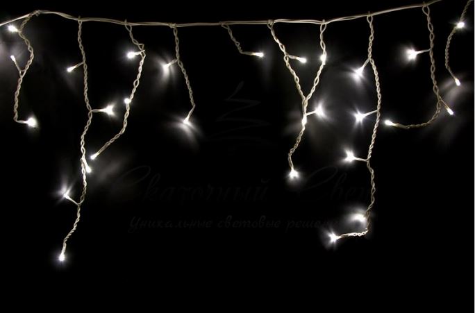 картинка Гирлянда "Айсикл" Бахрома 48 LED 1.8x0.5м, прозрачный провод, цвет белый IP20 Neon-Night от магазина Электротехника