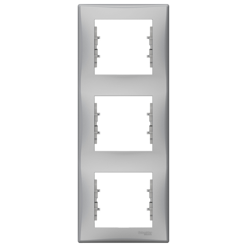 картинка Рамка 3- пост. вертикальная алюминий Sedna от магазина Электротехника