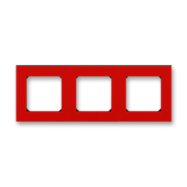 картинка Рамка 3-пост. красный/дымчатый чёрный LEVIT от магазина Электротехника