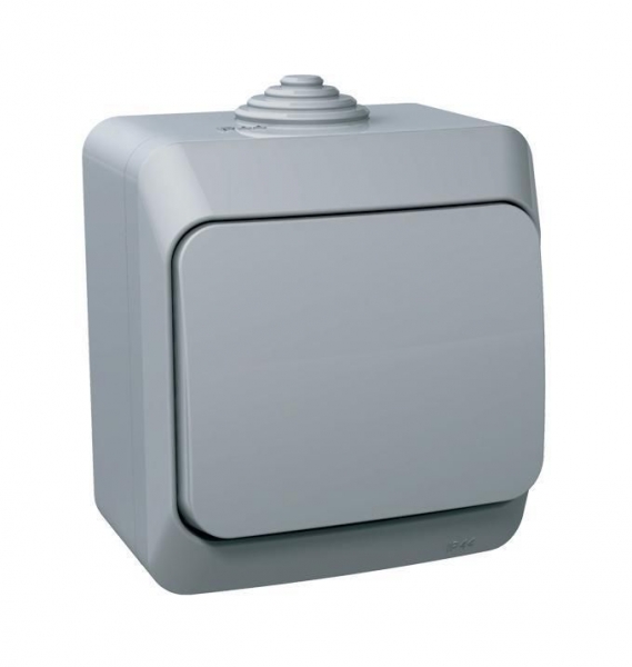 картинка Переключатель 1-кл. откр. уст. IP44 серый  ЭТЮД от магазина Электротехника