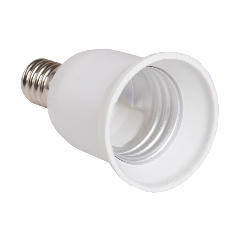 картинка Патрон-переходник Е14-Е27 пластик огнестойкий белый IEK от магазина Электротехника