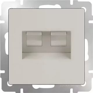 картинка Розетка 2-я RJ-45 СУ механизм слоновая кость Werkel от магазина Электротехника