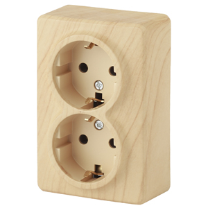 картинка Розетка 2-я 2P+E 16А-250В О/У сосна, Эксперт ЭРА от магазина Электротехника