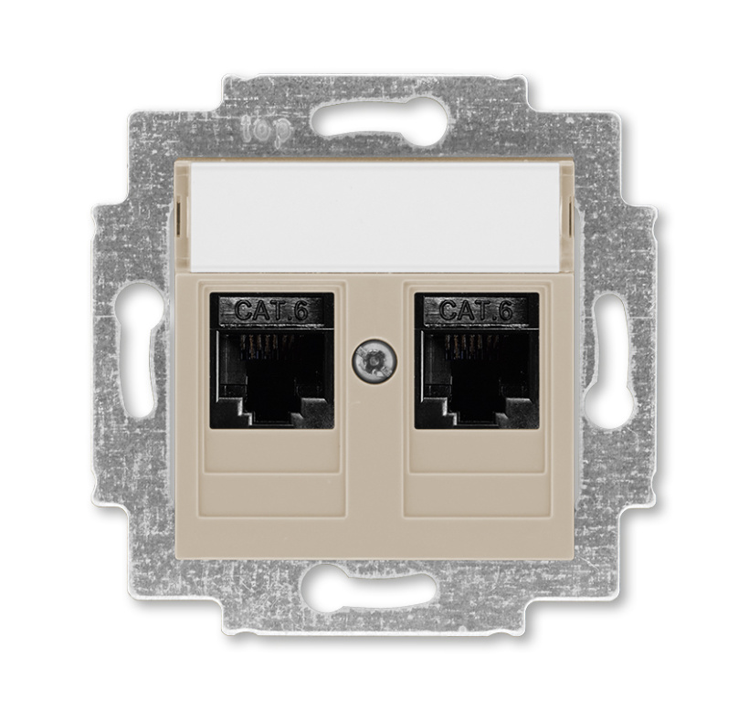 картинка Розетка 2-я RJ45 СУ Cat.6 механизм кофе макиато LEVIT от магазина Электротехника