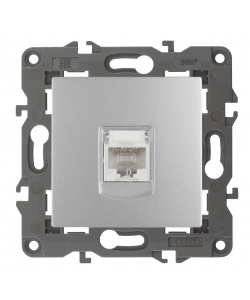 картинка Розетка компьютерная 1-я RJ45 алюминий Elegance Эра от магазина Электротехника