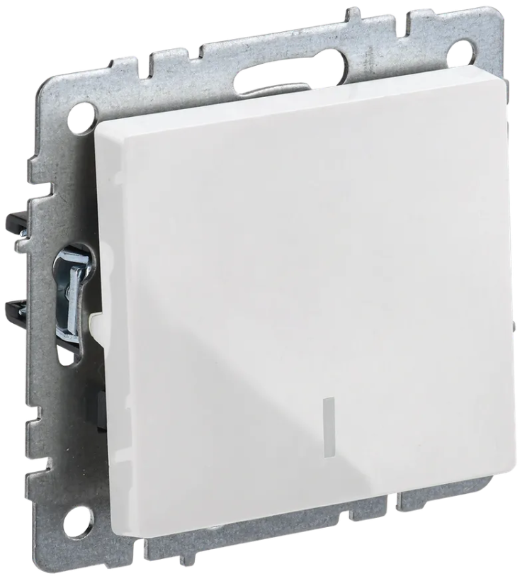 картинка Выключатель 1-кл. 10А СУ проходной с индикацией белый BRITE от магазина Электротехника