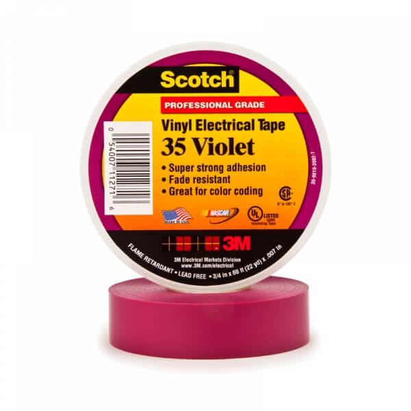 картинка Изоляционная лента ПВХ 19ммХ20м фиолетовая профессиональная Scotch 35 3М от магазина Электротехника