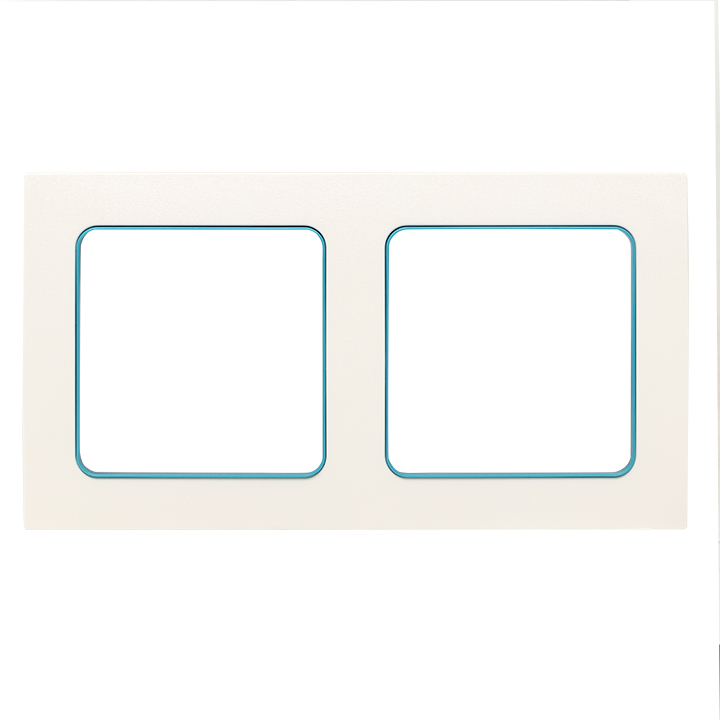 картинка Рамка 2-пост. белый с линией цвета синий Стокгольм от магазина Электротехника