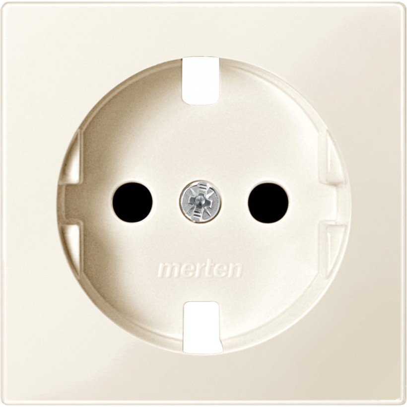 картинка Накладка розетки 1-ой 2P+E со шторками бежевый M-Smart Merten от магазина Электротехника
