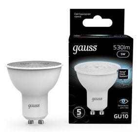 картинка Лампа LED GU10  5Вт (530lm) 4100K MR16 диммир. Gauss от магазина Электротехника