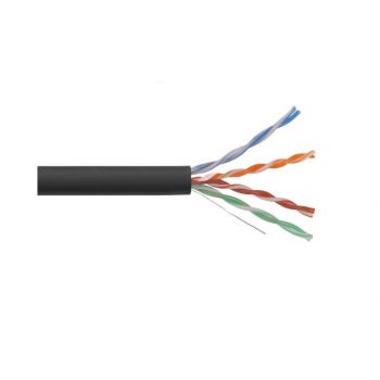 картинка Кабель (витая пара) UTP (24AWG) кат.5е 4х2х0.51мм ож внеш. укладки,полиэтилен LDPE черн. (305м) ITK от магазина Электротехника