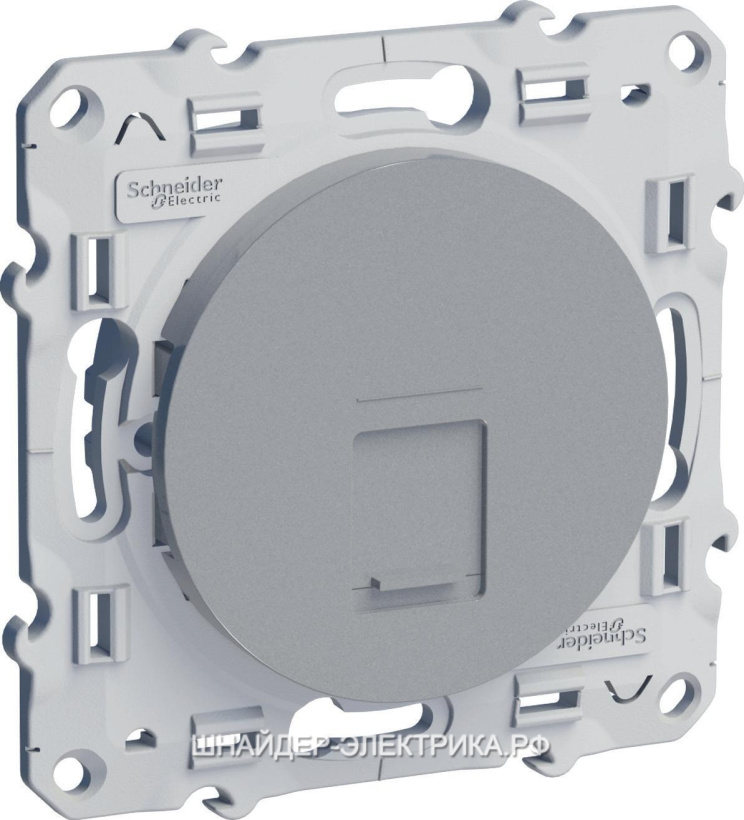 картинка Розетка 1-я RJ45 Cat. 5 механизм алюминий ODACE от магазина Электротехника