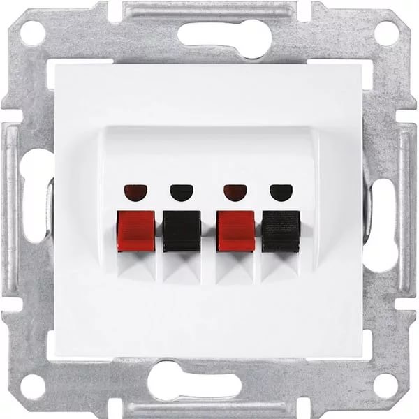 картинка Розетка акустическая 2-ая белая Sedna от магазина Электротехника