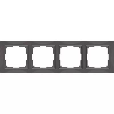 картинка Рамка 4-пост. серо-коричневая с серо-кор. вставкой Snabb basic от магазина Электротехника