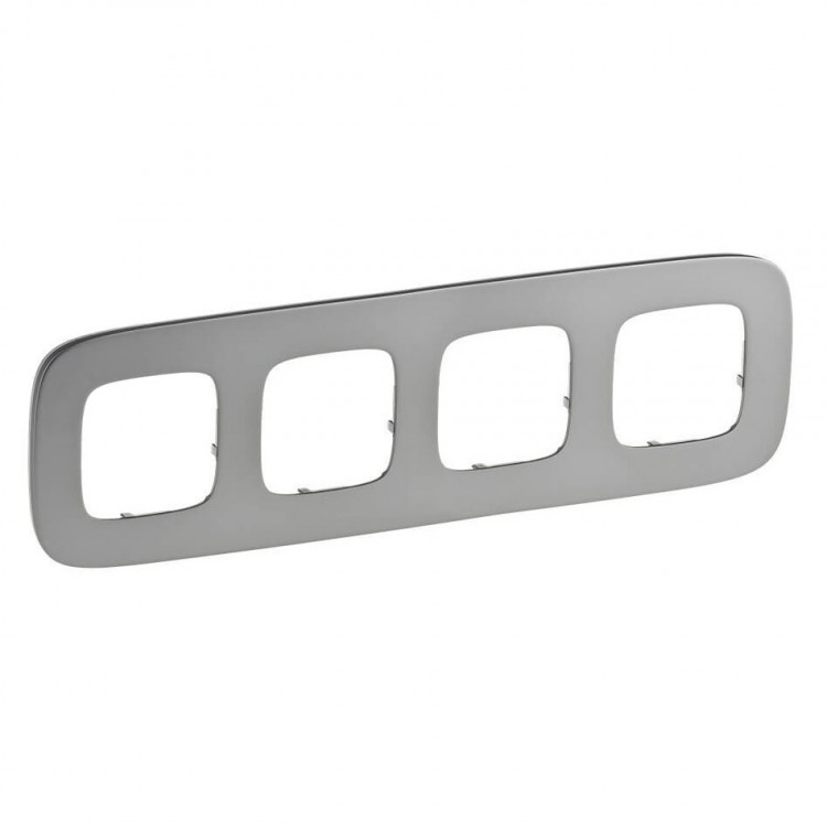 картинка Рамка 4-пост. универсальная Полированная сталь Valena ALLURE от магазина Электротехника