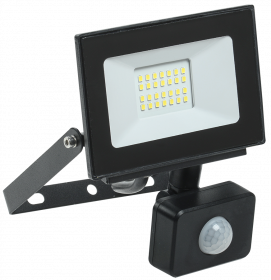картинка Прожектор (LED)  20Вт 6500К 1600Лм IP54 черный с датчиком движ. СДО 06-20Д IEK от магазина Электротехника