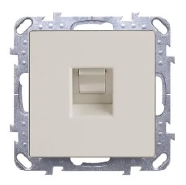 картинка Розетка 1-я RJ-45 СУ механизм слоновая кость Werkel от магазина Электротехника