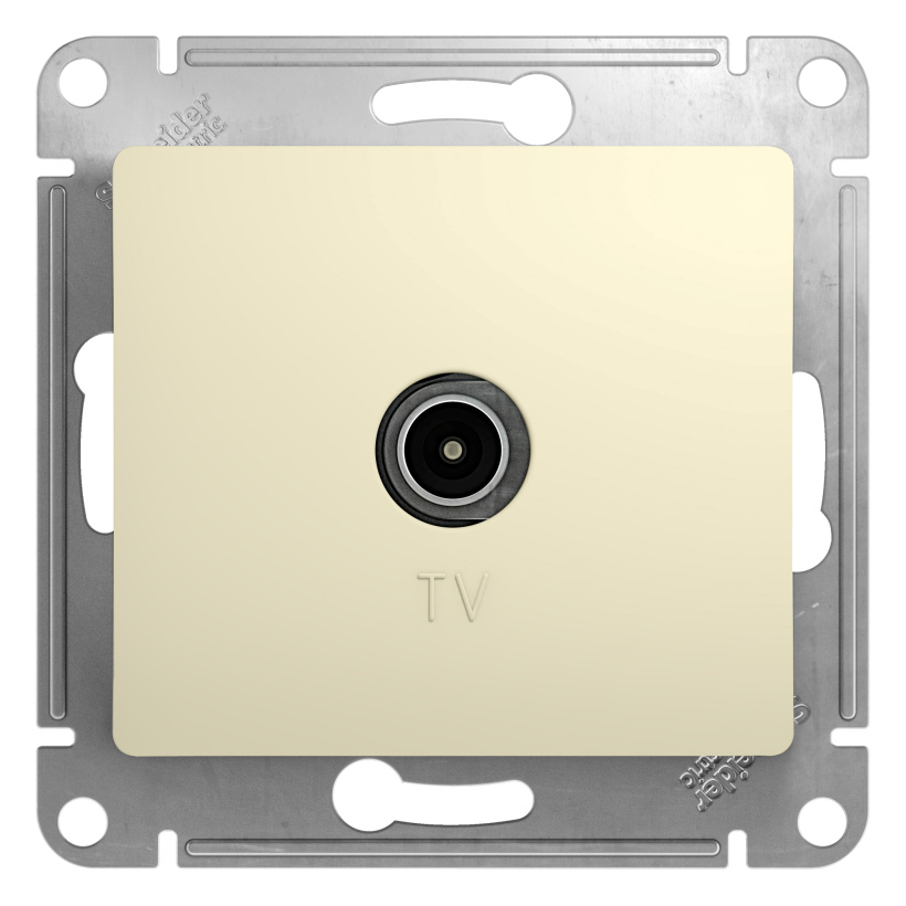 картинка Розетка 1-я TV СУ проходная 4dB механизм бежевый Glossa !!! от магазина Электротехника
